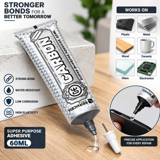 One Stop Carbon Super Purpose Adhesive Glue With Needle (Clear) - 60ML