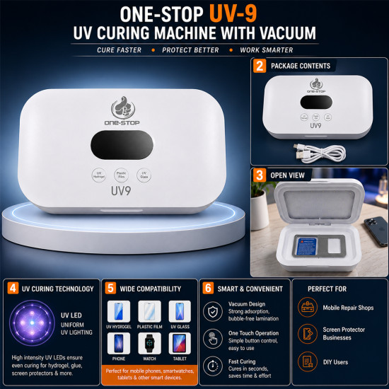 One Stop UV-9 UV Curing Machine With Vacuum