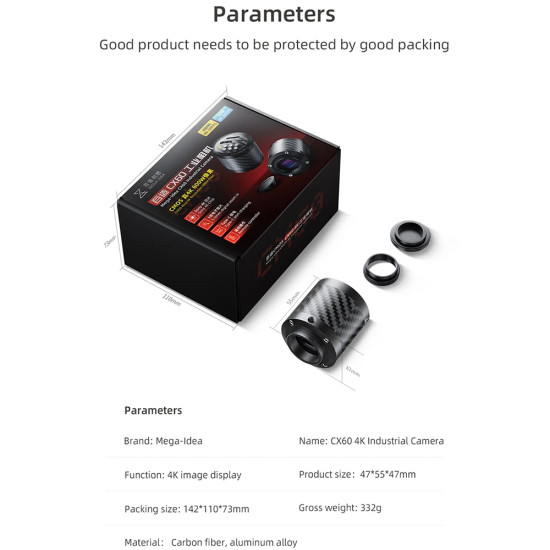 Mega-idea CX60 CMOS 4K Ultra HD Industrial Microscope Camera