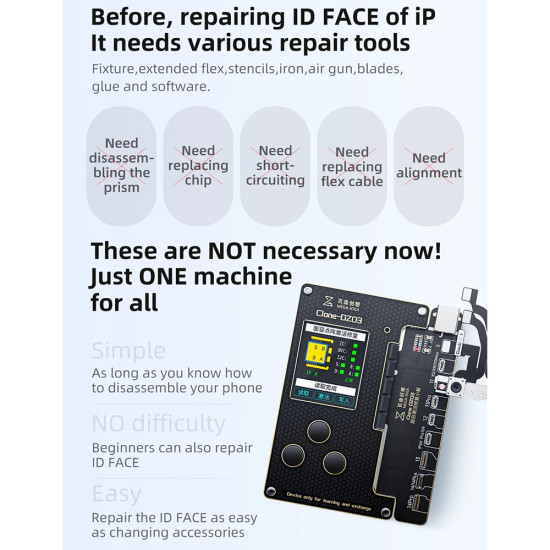 MEGA-IDEA Clone DZ03 Battery Activation & Face ID Dot Matrix Programmer for iPhone (7in1)