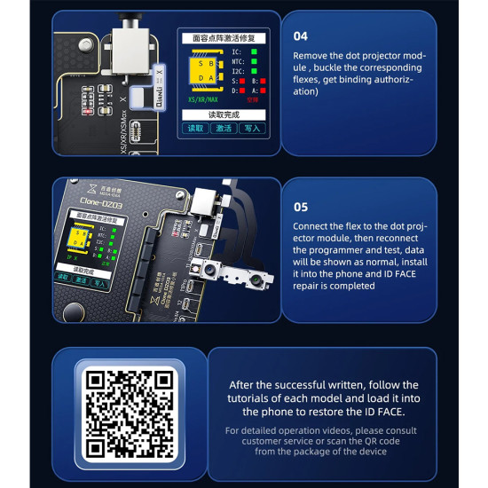 MEGA-IDEA Clone DZ03 Battery Activation & Face ID Dot Matrix Programmer for iPhone (7in1)