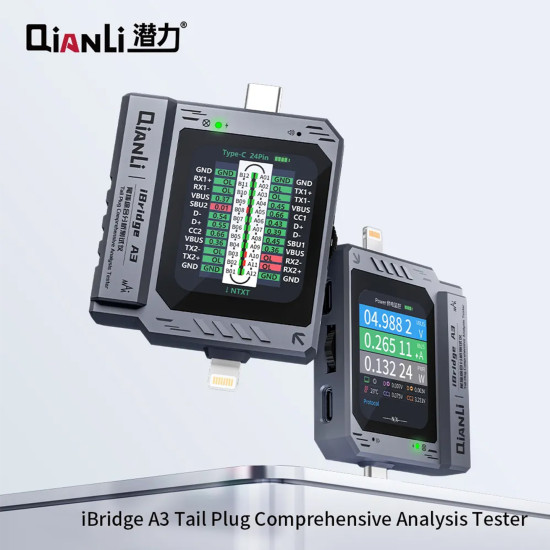 Qianli iBridge A3 Tail Plug Comprehensive Analysis Tester (Type-C to Lightning) Qianli iBridge A3 Tail Plug Comprehensive Analysis Tester (Type-C to Lightning)
