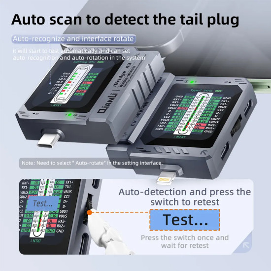Qianli iBridge A3 Tail Plug Comprehensive Analysis Tester (Type-C to Lightning) Qianli iBridge A3 Tail Plug Comprehensive Analysis Tester (Type-C to Lightning)