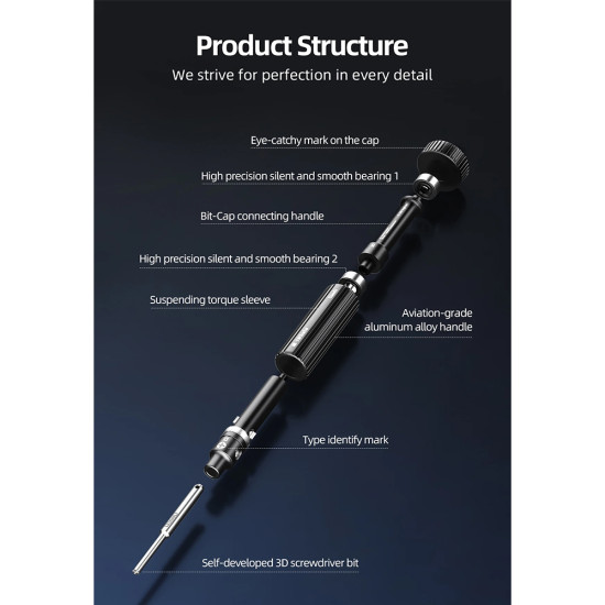 QianLi iWhale 3D Special S2 Steel Magnetic Torque Screwdriver QianLi iWhale 3D Special S2 Steel Magnetic Torque Screwdriver