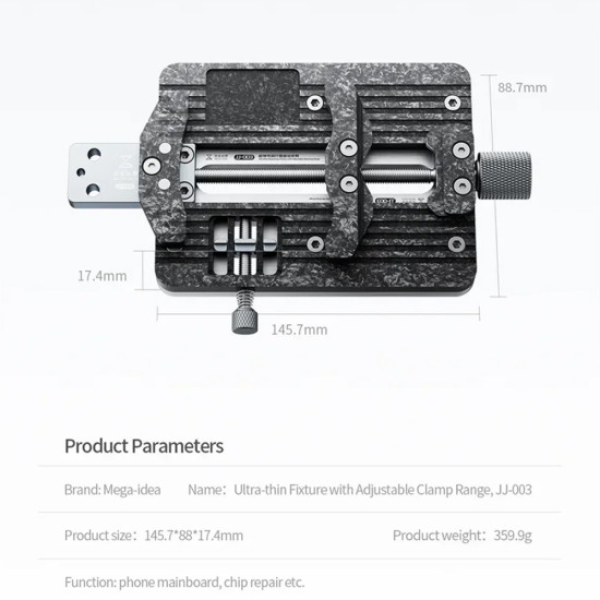 Mega-idea JJ-003 Ultra-Thin PCB Stand with Adjustable Clamp Range