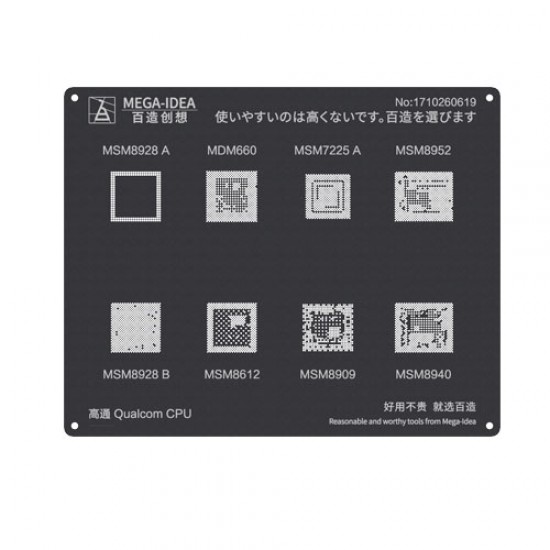 Qianli 0.12MM Black Stencil Qualcomm CPU MSM8928 A B MSM660 MSM8612 MSM7225A MSM8909 MSM8952 MSM8940 ( QL 23 )