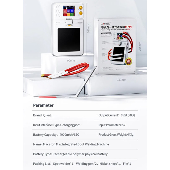 QianLi Macaron Max Portable Double Pulse Integrated Battery Spot Welding Machine QianLi Macaron Max Portable Double Pulse Integrated Battery Spot Welding Machine