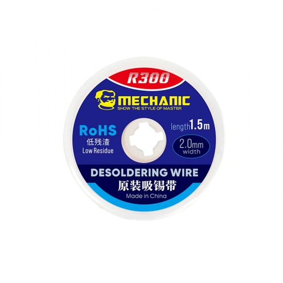Mechanic R300 Copper Desolder Wick 2015 ( Width 2.0MM / Length 1.5M ) Mechanic R300 Copper Desolder Wick 2015 ( Width 2.0MM / Length 1.5M )