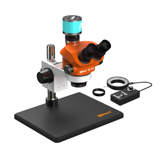 G2Mark RE-50X With RF4 2K HD Camera (3D Continuous Zoom) 7X~50X Trinocular Stereo Microscope With 0.5X CTV Camera Zoom Lens & LED Adjustable Light Exclusive Quality - Medium Base G2Mark RE-50X With RF4 2K HD Camera (3D Continuous Zoom) 7X~50X Trinocular Stereo Microscope With 0.5X CTV Camera Zoom Lens & LED Adjustable Light Exclusive Quality - Medium Base