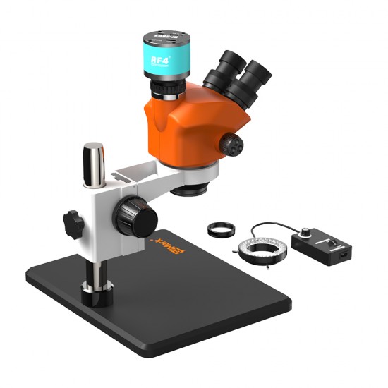G2Mark RE-50X With RF4 2K HD Camera (3D Continuous Zoom) 7X~50X Trinocular Stereo Microscope With 0.5X CTV Camera Zoom Lens & LED Adjustable Light Exclusive Quality - Medium Base G2Mark RE-50X With RF4 2K HD Camera (3D Continuous Zoom) 7X~50X Trinocular Stereo Microscope With 0.5X CTV Camera Zoom Lens & LED Adjustable Light Exclusive Quality - Medium Base