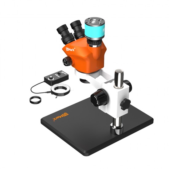 G2Mark RE-50X With RF4 2K HD Camera (3D Continuous Zoom) 7X~50X Trinocular Stereo Microscope With 0.5X CTV Camera Zoom Lens & LED Adjustable Light Exclusive Quality - Medium Base G2Mark RE-50X With RF4 2K HD Camera (3D Continuous Zoom) 7X~50X Trinocular Stereo Microscope With 0.5X CTV Camera Zoom Lens & LED Adjustable Light Exclusive Quality - Medium Base