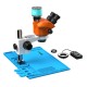 G2Mark RE-50X With RF4 2K HD Camera (3D Continuous Zoom) 7X~50X Trinocular Stereo Microscope With 0.5X CTV Camera Zoom Lens & LED Adjustable Light Exclusive Quality - Blue Base G2Mark RE-50X With RF4 2K HD Camera (3D Continuous Zoom) 7X~50X Trinocular Stereo Microscope With 0.5X CTV Camera Zoom Lens & LED Adjustable Light Exclusive Quality - Blue Base