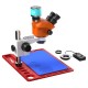 G2Mark RE-50X With RF4 2K HD Camera (3D Continuous Zoom) 7X~50X Trinocular Stereo Microscope With 0.5X CTV Camera Zoom Lens & LED Adjustable Light Exclusive Quality - Red Base G2Mark RE-50X With RF4 2K HD Camera (3D Continuous Zoom) 7X~50X Trinocular Stereo Microscope With 0.5X CTV Camera Zoom Lens & LED Adjustable Light Exclusive Quality - Red Base