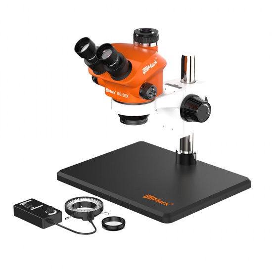 G2Mark RE-50X (3D Continuous Zoom) 7X~50X Trinocular Stereo Microscope With 0.5X CTV Camera Zoom Lens & LED Adjustable Light Exclusive Quality - Medium Base G2Mark RE-50X (3D Continuous Zoom) 7X~50X Trinocular Stereo Microscope With 0.5X CTV Camera Zoom Lens & LED Adjustable Light Exclusive Quality - Medium Base