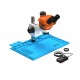 G2Mark RE-50X (3D Continuous Zoom) 7X~50X Trinocular Stereo Microscope With 0.5X CTV Camera Zoom Lens & LED Adjustable Light Exclusive Quality - Blue Base G2Mark RE-50X (3D Continuous Zoom) 7X~50X Trinocular Stereo Microscope With 0.5X CTV Camera Zoom Lens & LED Adjustable Light Exclusive Quality - Blue Base