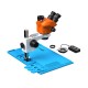 G2Mark RE-50X (3D Continuous Zoom) 7X~50X Trinocular Stereo Microscope With 0.5X CTV Camera Zoom Lens & LED Adjustable Light Exclusive Quality - Blue Base G2Mark RE-50X (3D Continuous Zoom) 7X~50X Trinocular Stereo Microscope With 0.5X CTV Camera Zoom Lens & LED Adjustable Light Exclusive Quality - Blue Base