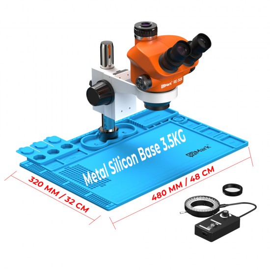 G2Mark RE-50X (3D Continuous Zoom) 7X~50X Trinocular Stereo Microscope With 0.5X CTV Camera Zoom Lens & LED Adjustable Light Exclusive Quality - Blue Base G2Mark RE-50X (3D Continuous Zoom) 7X~50X Trinocular Stereo Microscope With 0.5X CTV Camera Zoom Lens & LED Adjustable Light Exclusive Quality - Blue Base