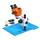 G2Mark RE-50X (3D Continuous Zoom) 7X~50X Trinocular Stereo Microscope With Camera Option & LED Adjustable Light Exclusive Quality - Blue Base G2Mark RE-50X (3D Continuous Zoom) 7X~50X Trinocular Stereo Microscope With Camera Option & LED Adjustable Light Exclusive Quality - Blue Base