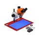 G2Mark RE-50X (3D Continuous Zoom) 7X~50X Trinocular Stereo Microscope With 0.5X CTV Camera Zoom Lens & LED Adjustable Light Exclusive Quality - Red Base G2Mark RE-50X (3D Continuous Zoom) 7X~50X Trinocular Stereo Microscope With 0.5X CTV Camera Zoom Lens & LED Adjustable Light Exclusive Quality - Red Base