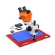 G2Mark RE-50X (3D Continuous Zoom) 7X~50X Trinocular Stereo Microscope With 0.5X CTV Camera Zoom Lens & LED Adjustable Light Exclusive Quality - Red Base G2Mark RE-50X (3D Continuous Zoom) 7X~50X Trinocular Stereo Microscope With 0.5X CTV Camera Zoom Lens & LED Adjustable Light Exclusive Quality - Red Base