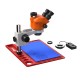G2Mark RE-50X (3D Continuous Zoom) 7X~50X Trinocular Stereo Microscope With 0.5X CTV Camera Zoom Lens & LED Adjustable Light Exclusive Quality - Red Base G2Mark RE-50X (3D Continuous Zoom) 7X~50X Trinocular Stereo Microscope With 0.5X CTV Camera Zoom Lens & LED Adjustable Light Exclusive Quality - Red Base