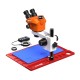 G2Mark RE-50X (3D Continuous Zoom) 7X~50X Trinocular Stereo Microscope With Camera Option & LED Adjustable Light Exclusive Quality - Red Base G2Mark RE-50X (3D Continuous Zoom) 7X~50X Trinocular Stereo Microscope With Camera Option & LED Adjustable Light Exclusive Quality - Red Base
