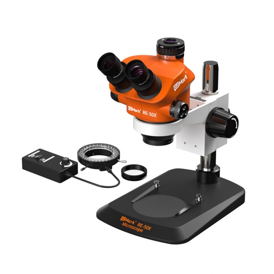 G2Mark RE-50X (3D Continuous Zoom) 7X~50X Trinocular Stereo Microscope With 0.5X CTV Camera Zoom Lens & LED Adjustable Light Exclusive Quality - Small Base G2Mark RE-50X (3D Continuous Zoom) 7X~50X Trinocular Stereo Microscope With 0.5X CTV Camera Zoom Lens & LED Adjustable Light Exclusive Quality - Small Base