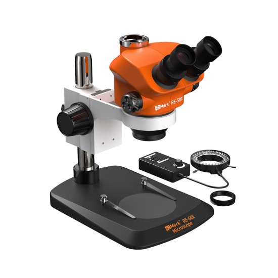 G2Mark RE-50X (3D Continuous Zoom) 7X~50X Trinocular Stereo Microscope With Camera Option & LED Adjustable Light Exclusive Quality - Small Base G2Mark RE-50X (3D Continuous Zoom) 7X~50X Trinocular Stereo Microscope With Camera Option & LED Adjustable Light Exclusive Quality - Small Base