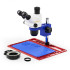G2Mark RE-67T 6.5X-65X Trinocular Full HD Stereo Microscope With Zooming 0.5X CTV Camera Lens & LED Adjustable Light Exclusive Quality - Red Base