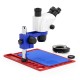 G2Mark RE-67T 6.5X-65X Trinocular Full HD Stereo Microscope With Zooming 0.5X CTV Camera Lens & LED Adjustable Light Exclusive Quality - Red Base G2Mark RE-67T 6.5X-65X Trinocular Full HD Stereo Microscope With Zooming 0.5X CTV Camera Lens & LED Adjustable Light Exclusive Quality - Red Base