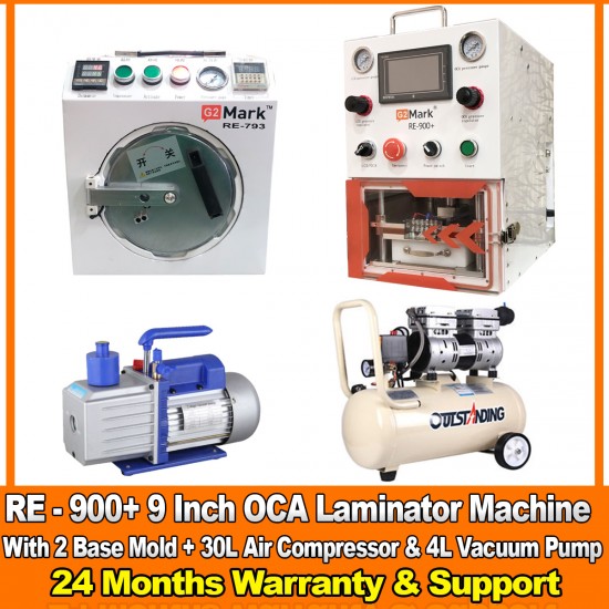 G2Mark RE-900+ EDGE / FLAT Screen OCA Machine Full Set With 2 Free Base Mold G2Mark RE-900+ EDGE / FLAT Screen OCA Machine Full Set With 2 Free Base Mold