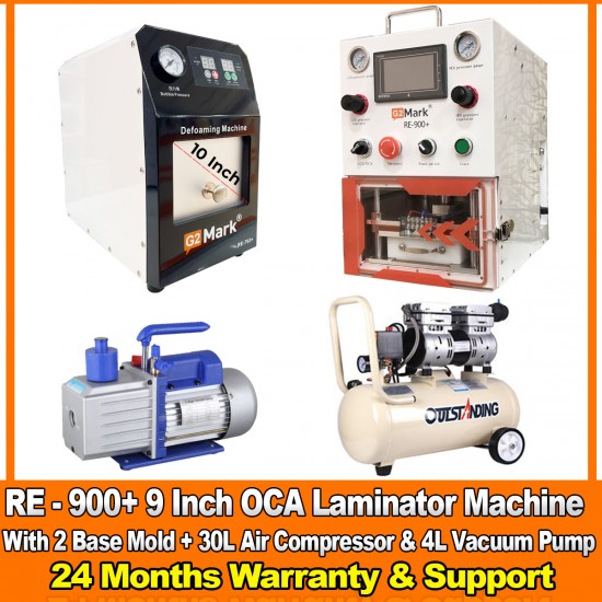 G2Mark RE-900+ EDGE / FLAT Screen OCA Machine Full Set With 2 Free Base Mold G2Mark RE-900+ EDGE / FLAT Screen OCA Machine Full Set With 2 Free Base Mold