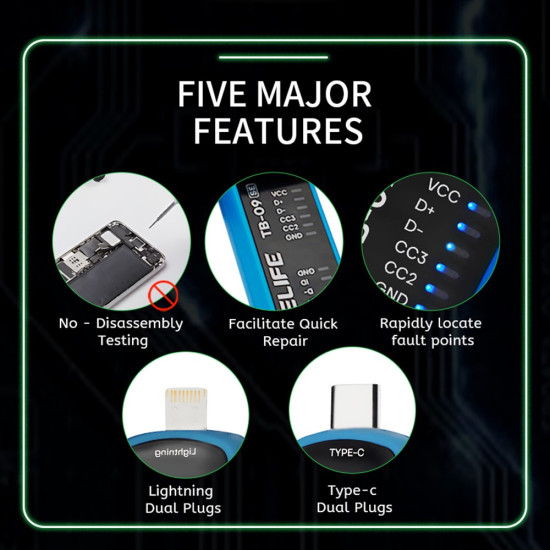 Relife TB-09 SE Simple Type-C & Lightning Charging Port Tester