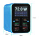 Relife Q4 6-Port Dual PD+QC Smart Color Screen Fast Charger (72W)