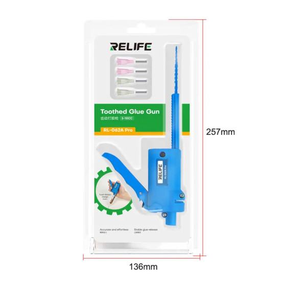 Relife RL-062A Pro Metal Gear Manual Glue Gun For Syringe Tube (5-10CC)