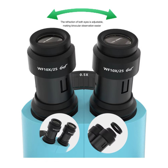 Relife M6T-Pro B11 (6.5X-65X) Trinocular Stereo Microscope With Zooming 0.5X CTV Camera Lens & LED Adjustable Light - (Green Color) Relife M6T-Pro B11 (6.5X-65X) Trinocular Stereo Microscope With Zooming 0.5X CTV Camera Lens & LED Adjustable Light - (Green Color)