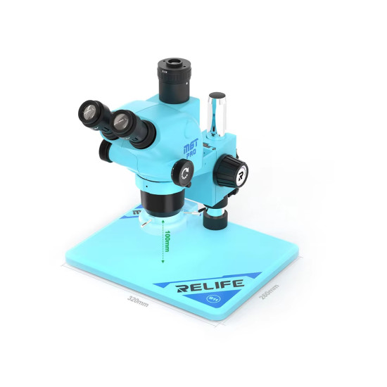 Relife M6T-Pro B11 (6.5X-65X) Trinocular Stereo Microscope With Zooming 0.5X CTV Camera Lens & LED Adjustable Light - (Green Color) Relife M6T-Pro B11 (6.5X-65X) Trinocular Stereo Microscope With Zooming 0.5X CTV Camera Lens & LED Adjustable Light - (Green Color)