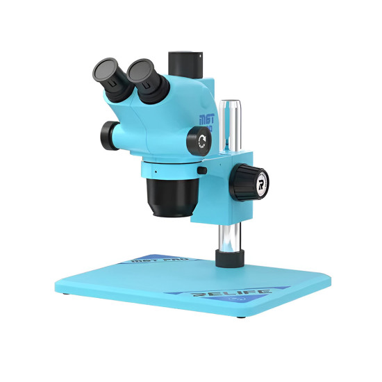 Relife M6T-Pro B11 (6.5X-65X) Trinocular Stereo Microscope With Zooming 0.5X CTV Camera Lens & LED Adjustable Light - (Blue Color) Relife M6T-Pro B11 (6.5X-65X) Trinocular Stereo Microscope With Zooming 0.5X CTV Camera Lens & LED Adjustable Light - (Blue Color)