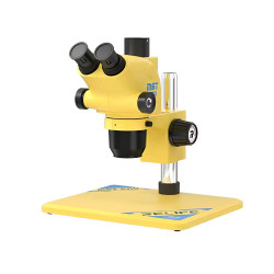 Relife M6T-Pro B11 (6.5X-65X) Trinocular Stereo Microscope With Zooming 0.5X CTV Camera Lens & LED Adjustable Light - (Yellow Color)