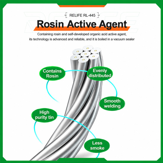 Relife RL-445 High Purity Rosin Core Tin Solder Wire (0.3MM)