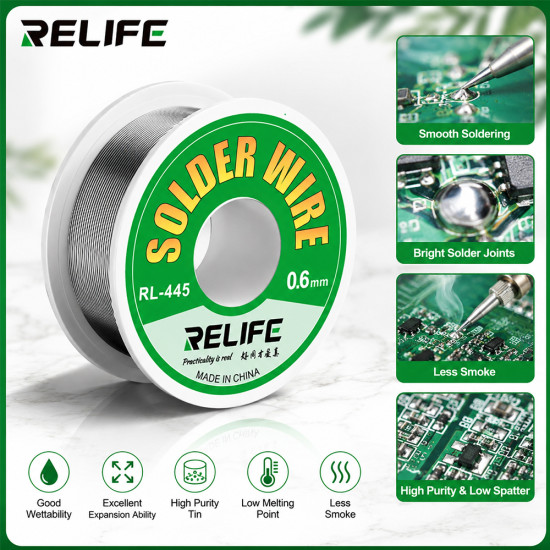 Relife RL-445 High Purity Rosin Core Tin Solder Wire (0.6MM)
