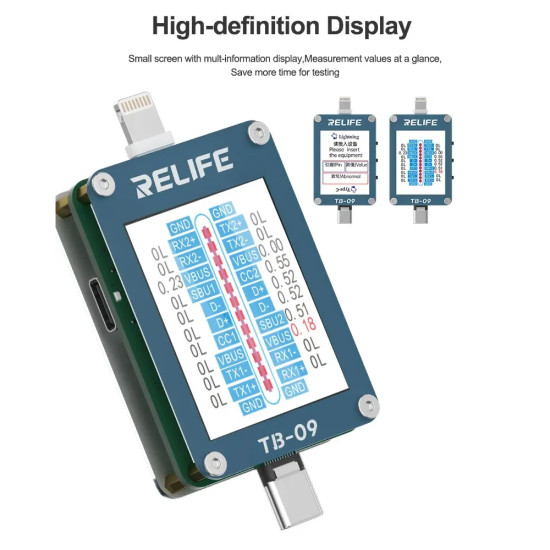 Relife TB-09 Type-C & Lightning Charging Port Tester 