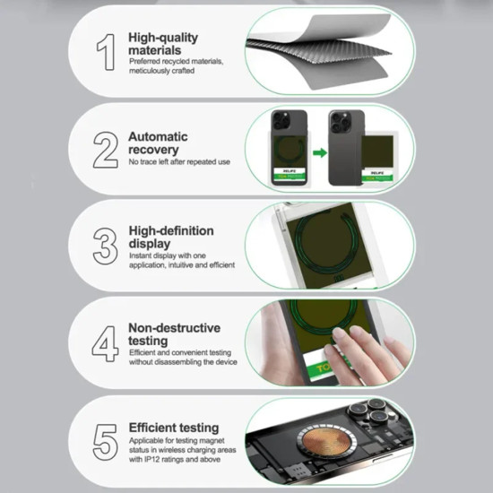 Relife TO4 Magnetic Observation Wireless Charging Test Card
