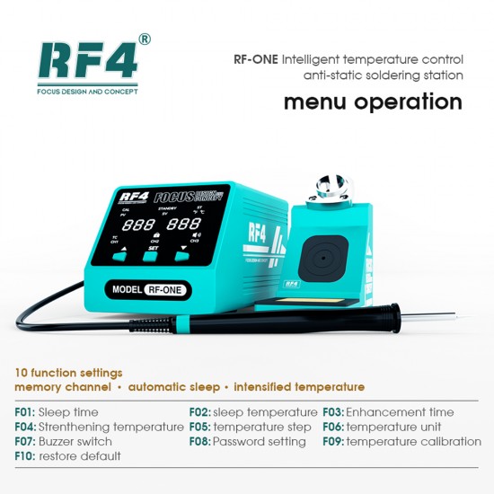 RF4 RF-ONE Soldering Iron Station With Intelligent Temperature Control (80W) RF4 RF-ONE Soldering Iron Station With Intelligent Temperature Control (80W)
