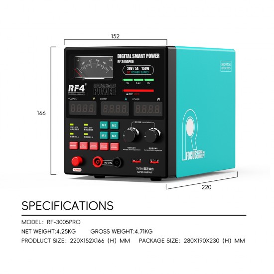 RF4 RF-3005 Pro Multifunctional Adjustable DC Power Supply With Pointer Gauge ( 30V / 5A ) RF4 RF-3005 Pro Multifunctional Adjustable DC Power Supply With Pointer Gauge ( 30V / 5A )