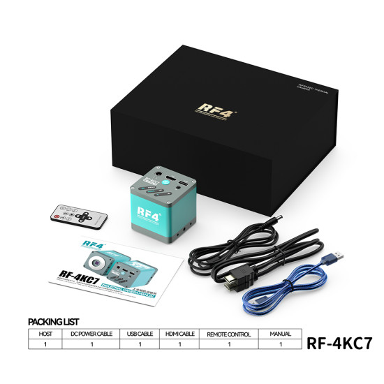 RF4 4KC7 Ultra HD / 1080P HDMI USB Industrial Electronic Digital Video Microscope Camera With Recording Feature (Upgraded) RF4 4KC7 Ultra HD / 1080P HDMI USB Industrial Electronic Digital Video Microscope Camera With Recording Feature (Upgraded)