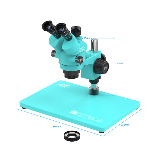 RF4 RF6558 6.5X-58X Trinocular Full HD Stereo Microscope With Zooming 0.5X CTV Camera Lens & LED Adjustable Light RF4 RF6558 6.5X-58X Trinocular Full HD Stereo Microscope With Zooming 0.5X CTV Camera Lens & LED Adjustable Light