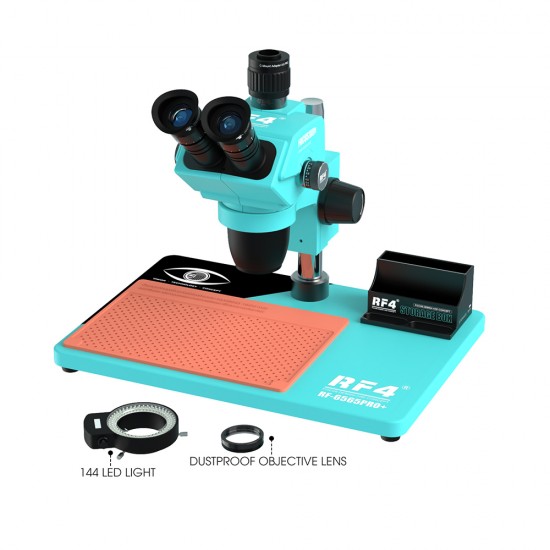 RF4 RF-6565Pro+ Trinocular Full HD Stereo Microscope With Zooming 0.5X CTV Camera Lens & LED Adjustable Light Exclusive Quality RF4 RF-6565Pro+ Trinocular Full HD Stereo Microscope With Zooming 0.5X CTV Camera Lens & LED Adjustable Light Exclusive Quality