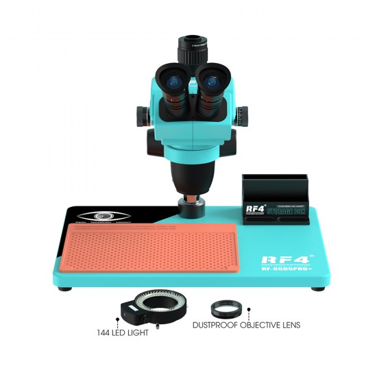 RF4 RF-6565Pro+ Trinocular Full HD Stereo Microscope With Zooming 0.5X CTV Camera Lens & LED Adjustable Light Exclusive Quality RF4 RF-6565Pro+ Trinocular Full HD Stereo Microscope With Zooming 0.5X CTV Camera Lens & LED Adjustable Light Exclusive Quality