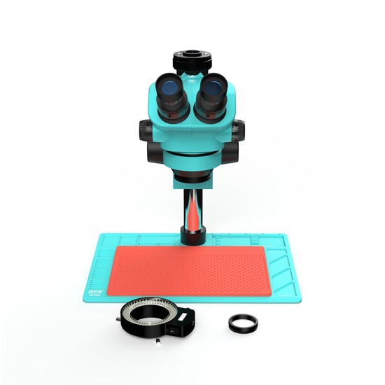 RF4 RF7050-P04 Base (3D Continuous Zoom) 7X~50X Trinocular Stereo Microscope With Camera Option & 0.5X CTV Lens With LED Adjustable Light Exclusive Quality RF4 RF7050-P04 Base (3D Continuous Zoom) 7X~50X Trinocular Stereo Microscope With Camera Option & 0.5X CTV Lens With LED Adjustable Light Exclusive Quality